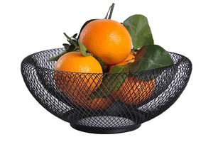 Cesta de Frutas de Metal Negro de Lujo, Tazón Decorativo de Malla para Servir, Organizador Moderno para Encimera de Cocina - Product Image 6