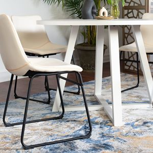 Set da Pranzo Rotondo Varna 5 Pezzi, Elegante Tavolo a Cavalletto con 4 Sedie per Sala da Pranzo - Product Image 4