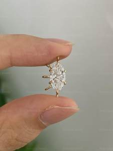 Collier pendentif de luxe en diamant taille marquise 2,00 carats VS1, cultivé en laboratoire, or 14 carats, pour mariages, fiançailles, demande en mariage, cadeau pour elle - Product Image 4