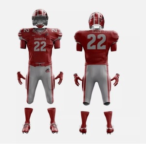 Machine Sewn V-Neck American Football Jerseys Shirts & <b>Knee</b> Length Shorts Sets High Quality 2 Piece Sports Suits - Product Image 2