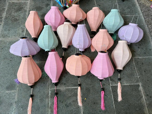 Lanterne vietnamienne élégante en soie Tussah brute, artisanale, style Hoi An, pour mariage, vente en gros d'usine - Product Image 5