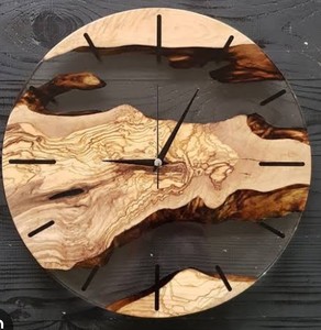 Resin Wood <b>Battery</b> Wall <b>Clock</b> Quartz Analog Needle Display Modern Decorative Hanging <b>Clock</b> Living Room Guest Room Customised - Product Image 2