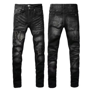 Jeans Rectos de Hombre de Alta Calidad, Lavados con Efecto Desgastado, para Invierno, Estilo Urbano, Lavables, Transpirables y Ecológicos - Product Image 2