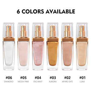 Surligneur liquide 6 couleurs, illuminateur chatoyant pour le visage et le corps avec un éclat longue durée - Product Image 2