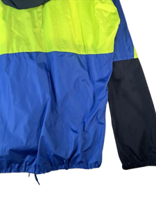 Men's Hooded Waterproof Windproof Reversible <b>Quilted</b> Filled Casual <b>Jacket</b> Color Blocking Blue/Yellow Canvas Fabric Zipper - Product Image 6