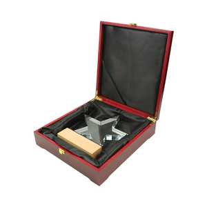 Récompenses en cristal en forme d'étoile avec base en bois, bijoux élégants et objets de collection culturels - Product Image 5