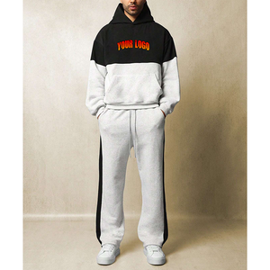 Conjunto Deportivo de 2 Piezas, Sudadera Holgada y Pantalones Deportivos, Estilo Urbano, Unisex, Personalizable con Impresión, Algodón Grueso - Product Image 1