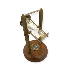 Minuteur à pendule avec boussole en bois, sablier de 2 minutes ST35 - Product Image 1
