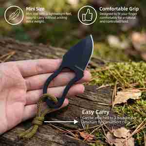 Couteau de survie multi-usage en acier à haute teneur en carbone, fabriqué à la main, directement de l'usine, avec étui en cuir, pour le camping - Product Image 2