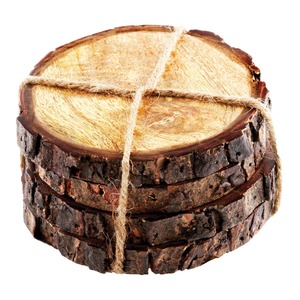 Posavasos Redondos de Madera con Acabado Liso, Duraderos, para Tazas de Café, Té y Copas de Vino - Product Image 1