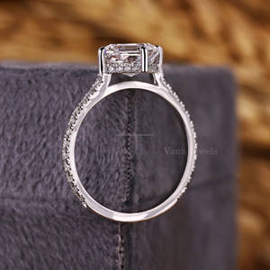 แหวนหมั้นเพชรแบบซ่อนในห้องแล็ปแบบเพชรขนาด18K สีขาวทอง18K ของขวัญวันครบรอบแต่งงานแพลตตินัมแข็ง - Product Image 5