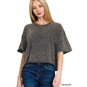 Zenana-Camiseta extragrande lavada con arrugas para mujer - Product Image 2