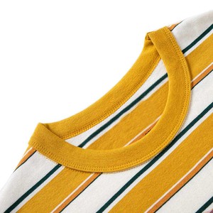 T-shirt en coton rayé pour homme avec logo personnalisé, respirant, manches courtes, col rond, style décontracté, t-shirt rayé pour l'été - Product Image 2