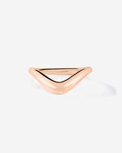 Tapered Minimalist Gold <b>Stacking</b> <b>Ring</b> 14K 18K Solid Gold Chunky Everyday Modern Classic Wave Wedding Band Jewelry Manufacturer - Product Image 3