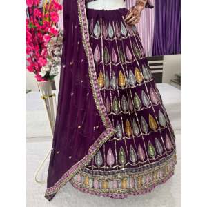 Robes de soirée élégantes, lehenga choli brodé pour les fêtes et les occasions spéciales - Product Image 2