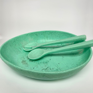 จานเสิร์ฟเรซิน cloudberry ชามไล่ระดับสีฟ้าดีไซน์ขอบลอยสำหรับการแสดงผักและผลไม้สดในการรับประทานอาหารที่ทันสมัย - Product Image 1