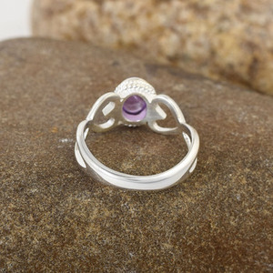 S925 Sterling Silver Purple Amethyst Gemstone <b>Ring</b> Boho Heart Handmade Design Elegant Wedding Fine Jewelry Band <b>Ring</b> For Women's - Product Image 4