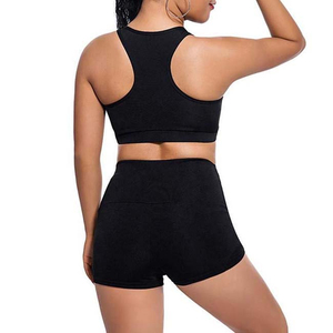 Conjunto de Shorts y Sujetador Deportivo de Color Sólido para Mujer, de Alta Calidad, para Fitness, Running, Gimnasio, Yoga, 100% Algodón - Product Image 4