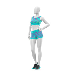 Ensemble de yoga côtelé pour femmes Custom W4G, respirant, soutien-gorge antichoc, short taille haute très élastique, ensemble 2 pièces en tissu nylon et élasthanne - Product Image 4