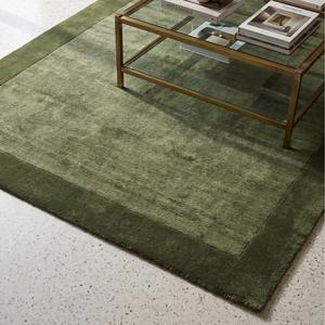 Alfombra de Lana Anudada a Mano con Borde Floral Sólido, Estilo Clásico para Sala de Estar, Dormitorio, Oficina, Decoración del Hogar - Product Image 4