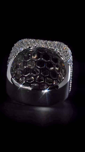 Luxury Moissanite Iced Out Cushion Cut <b>Ring</b> Sparkling 925 Silver <b>Statement</b> Jewelry <b>For</b> Mens <b>Women</b> Bold Wedding Gifts Stylish - Product Image 5