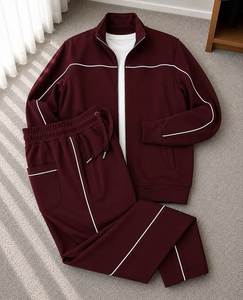 Men's Winter Loose Fit Lightweight Cotton Tracksuit Set Windproof <b>Zip</b>-Up Jacket Full-Length <b>Jogger</b> Pants-Streetwear Casual - Product Image 3