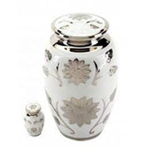 Urne commémorative pour enfants élégante en aluminium bleu et or, stockage durable des cendres de crémation pour nourrissons, fournitures funéraires pour bébés - Product Image 2