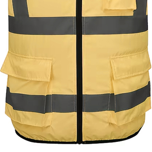 Chaleco de Seguridad Amarillo de Alta Visibilidad ANSI Clase 2, Ajuste Cómodo, con Luces LED Intermitentes, Impermeable, Múltiples Bolsillos, para Construcción y Trabajos en Carretera - Product Image 3
