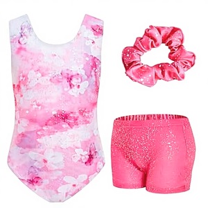 Justaucorps de gymnastique et de danse pour filles, rose, imprimé par transfert thermique, à bretelles croisées, coupe ajustée, en Spandex/Polyester, vente en gros - Product Image 6