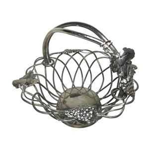 Decorative Silver Metal <b>Basket</b> For Fruit Display Dining <b>Table</b> Centerpiece And Kitchen Countertop Storage Purposes Use From India - Product Image 3