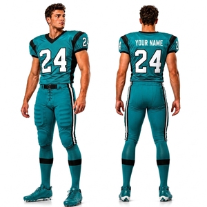 Maillot de football américain personnalisé pour homme, noir et rouge, avec nom d'équipe, col en V, manches courtes, maille respirante, 100 % polyester - Product Image 4