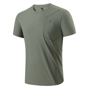 T-shirts pour hommes 100% coton, couleur unie, été, col rond, tee-shirt oversize, décontracté, respirant, haute qualité, manches courtes pour hommes - Product Image 1