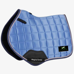 Almohadillas de alta calidad para silla de montar, almohadillas de gran calidad para equitación, tela de satén de seda, almohadillas para salto, color azul polvo. - Product Image 1