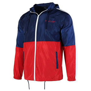 Wholesale Men's Plus Size Breathable Comfortable Windbreaker <b>Jacket</b> Hooded High Street Style Polyester/Nylon Fabric High Quality - Product Image 3