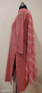 Pink Modest Abaya <b>Dress</b> <b>Long</b> Sleeve Embroidered Muslim Evening <b>Dress</b> Loose Fit <b>for</b> <b>Eid</b> Ramadan - Product Image 3