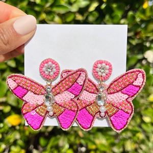 ต่างหูแบบโบฮีเมียนปักลายดอกไม้หลากสีทำมือสำหรับผู้หญิงทำจากอินเดียสำหรับเด็กผู้หญิง - Product Image 1