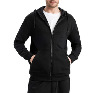 Sweat-shirt à capuche zippé en polaire orange pour homme, coupe classique, couleur unie, décontracté, pour l'automne - Product Image 2