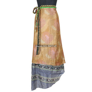 Nuevo Precio Mayorista: Faldas de Seda Saree Magic Wrap, Faldas de Seda Saree Vintage Rajasthani para Playa, Faldas de Seda Saree Indias - Product Image 3