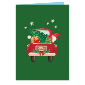 Carte de Noël 3D pop-up Père Noël avec enveloppe, collection sapin de Noël, nouveau design, carte faite à la main - Product Image 5