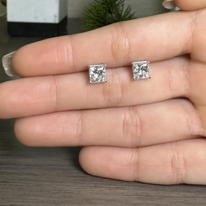 Pendientes de Diamante Cultivado en Laboratorio con Corte Asscher, Certificados por IGI, Estilo Heritage, Plata de Ley 925, Color D, Lujosos para Novia - Product Image 3