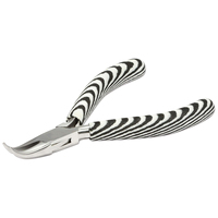 Pince à bijoux tendance à poignée rayée, à bec coudé, outil de précision pour la mise en forme et le pliage de fils, outils à main pour le bricolage et l'artisanat
