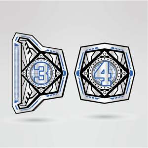 Ceinture de championnat de lutte en métal noir, quatre plaques latérales, plaque centrale dorée, extrémités en métal argenté, trous réglables, équipement - Product Image 5