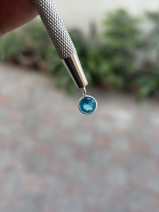 Pendentif breloque DIY en argent sterling 925 pur, pierre brute ronde sertie, pour la fabrication de bijoux pour femmes, vente en gros - Product Image 3