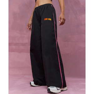 Custom Logo Winter Streetwear Pants <b>Ladies</b> Vintage Track Sport Straight Regular Flat High Street Polyester/Cotton Lace Windbreak - Product Image 1