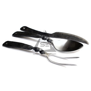 Ensemble de couverts classiques en acier au carbone forgé à la main, de haute qualité, durables, légers et écologiques pour le camping, service OEM - Product Image 2