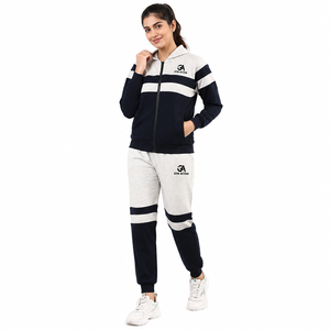 <b>Womens</b> Sports Tracksuit Set | Full Zip <b>Fleece</b> Hoodie & <b>Jogger</b> Pants | Custom Logo Gym Active Wear - Product Image 1