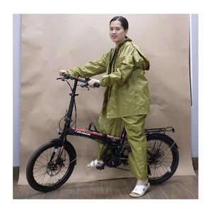 Vêtement de pluie individuel en nylon 190T, imperméable, léger, emballage personnalisé, ensemble deux pièces (veste et pantalon) pour activités de plein air et moto - Product Image 2