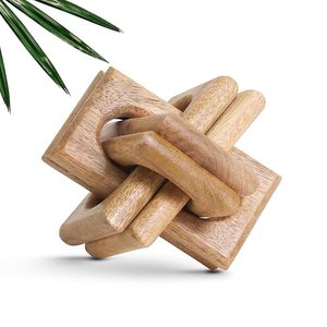 Décoration en bois tressé, ornement en bois sculpté à la main, style bohème, pour table, maison, salle de bain, Noël - Product Image 1
