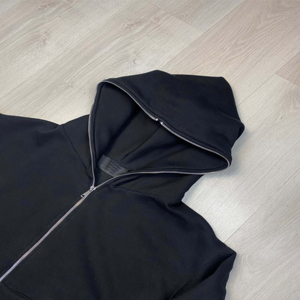 Nouvel arrivage : Sweat à capuche décontracté zippé 100 % coton, thermique, léger, uni avec cordon de serrage - Product Image 6