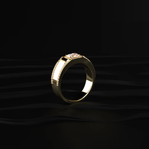 Nouvelle collection : Bague solitaire pour homme avec diamant de laboratoire et pierre d'appoint, design spécial pour le marié, provenant d'un fournisseur indien. - Product Image 2